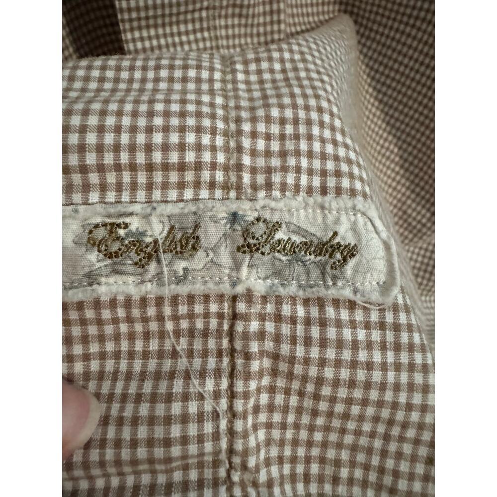 English Laundry Mens 100% Cotton Button Down Shirt Embroidered Crest Brown L - Picture 3 of 10